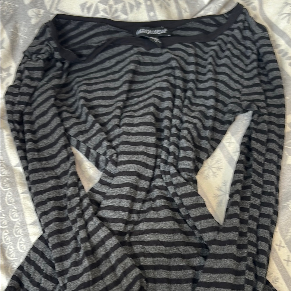 American dream Black and Gray Striped Top